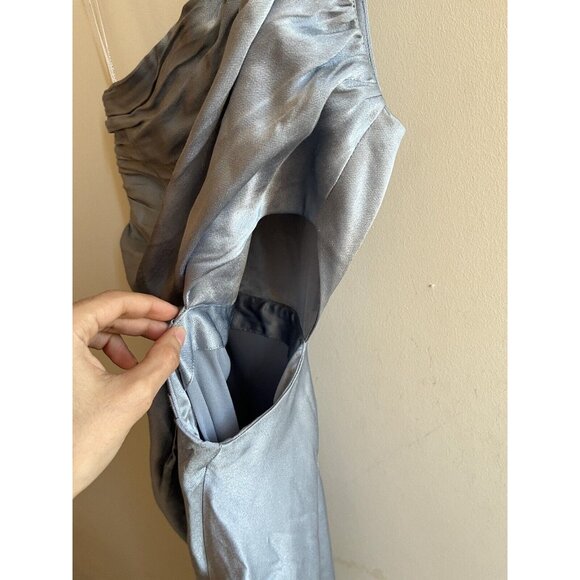 Shona Joy La Lune Asymmetrical Gathered Maxi Dress in Blue Size 2 - Picture 10 of 16